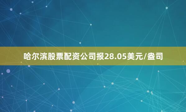 哈尔滨股票配资公司报28.05美元/盎司