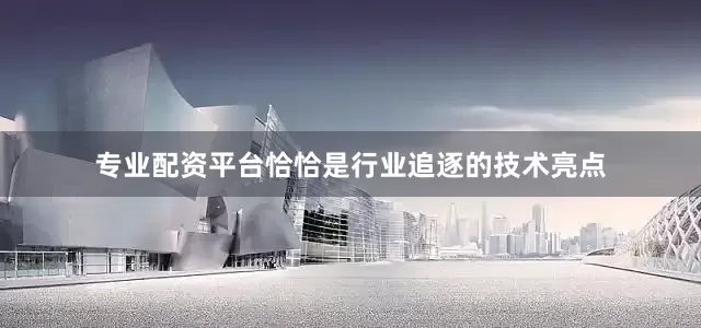 专业配资平台恰恰是行业追逐的技术亮点